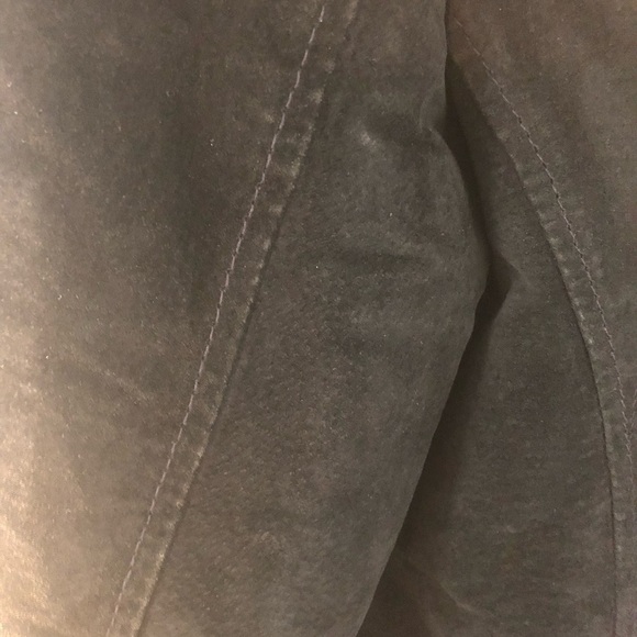 Jones New York Genuine Leather/Suede Faux Fur Barn Coat medium - Picture 8 of 14